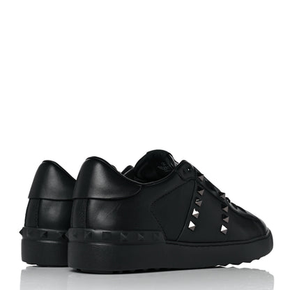 Valentino Garavani Calfskin Mens Rockstud Untitled Open Sneakers 40.5 Black 4 of 9