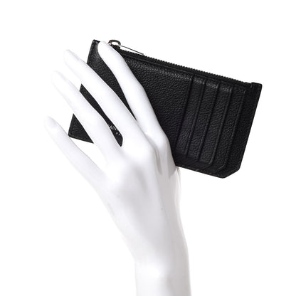 Saint Laurent Grained Calfskin 5 Fragments Zip Pouch Card Holder Black 2 of 8