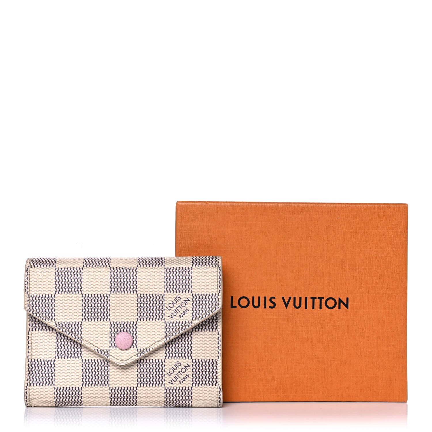 Louis Vuitton Damier Azur Victorine Wallet Rose Ballerine 13 of 13