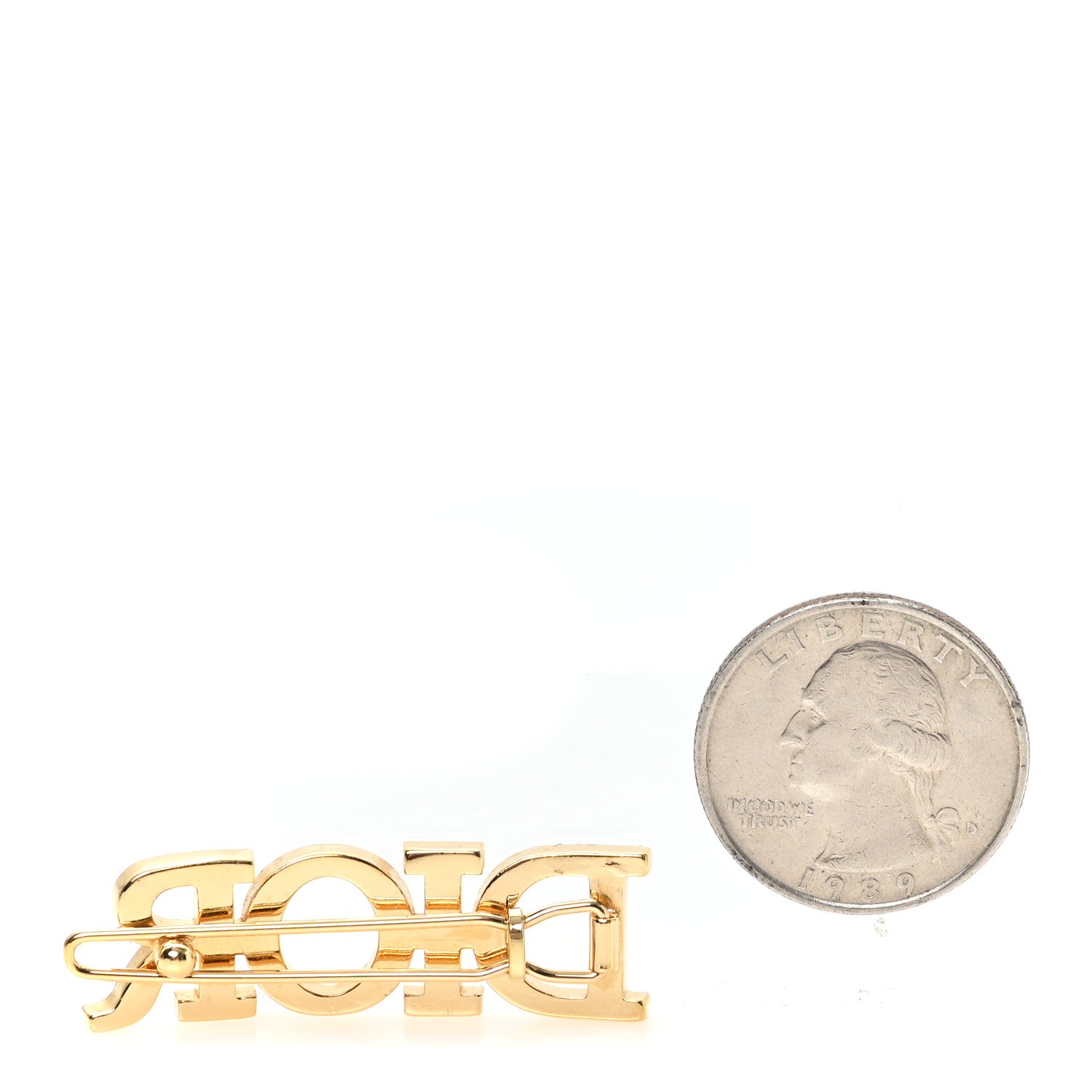 Christian Dior Crystal Dior Logo Brooch Gold 2 of 3