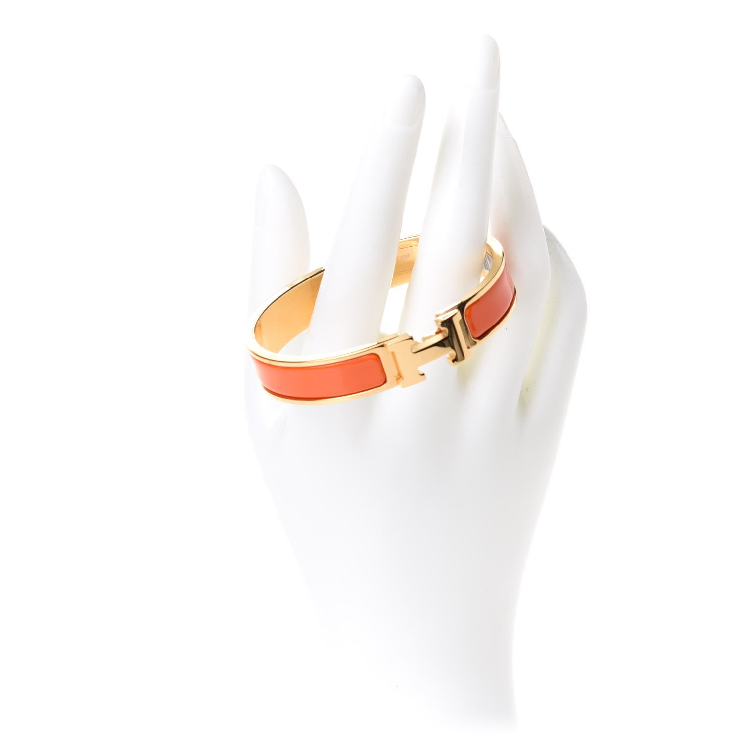 Hermes Enamel Narrow Clic Clac H Bracelet GM Orange 2 of 6