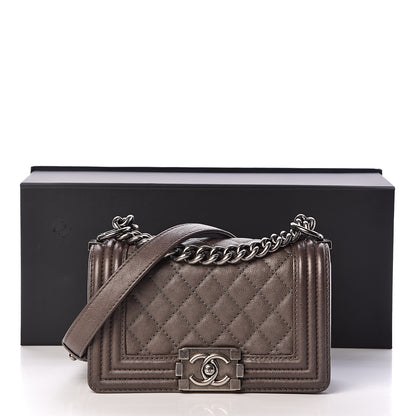 Chanel Calfskin Quilted Small Boy Flap Taupe 14 of 14