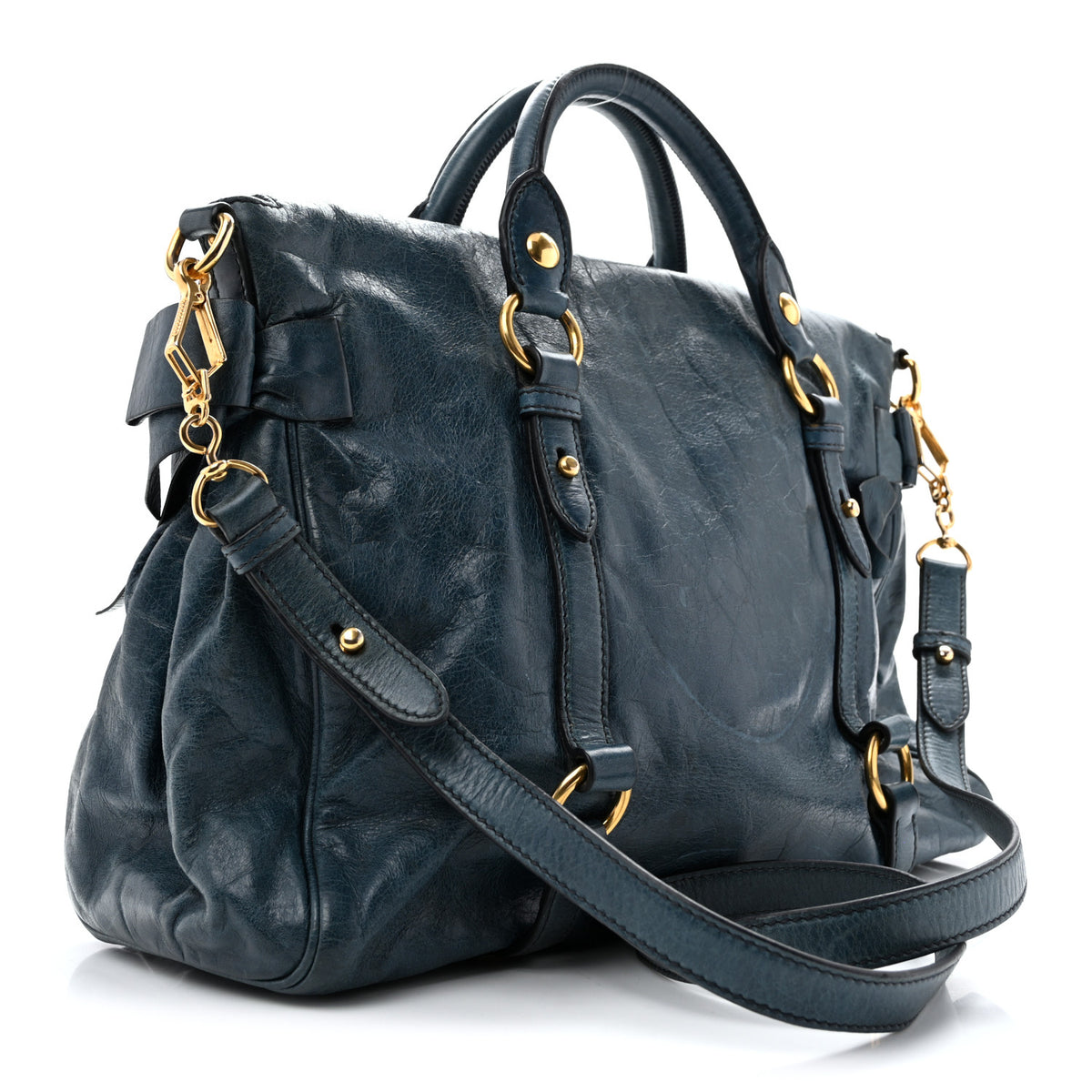 Vitello Lux Medium Bow Bag Blue