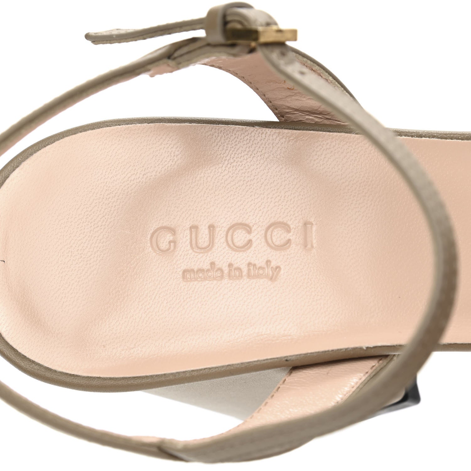 Gucci Lifford Calfskin GG Marmont Ankle Wrap 75mm Sandals 36.5 Mud 7 of 8