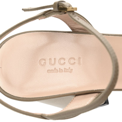 Gucci Lifford Calfskin GG Marmont Ankle Wrap 75mm Sandals 36.5 Mud 7 of 8