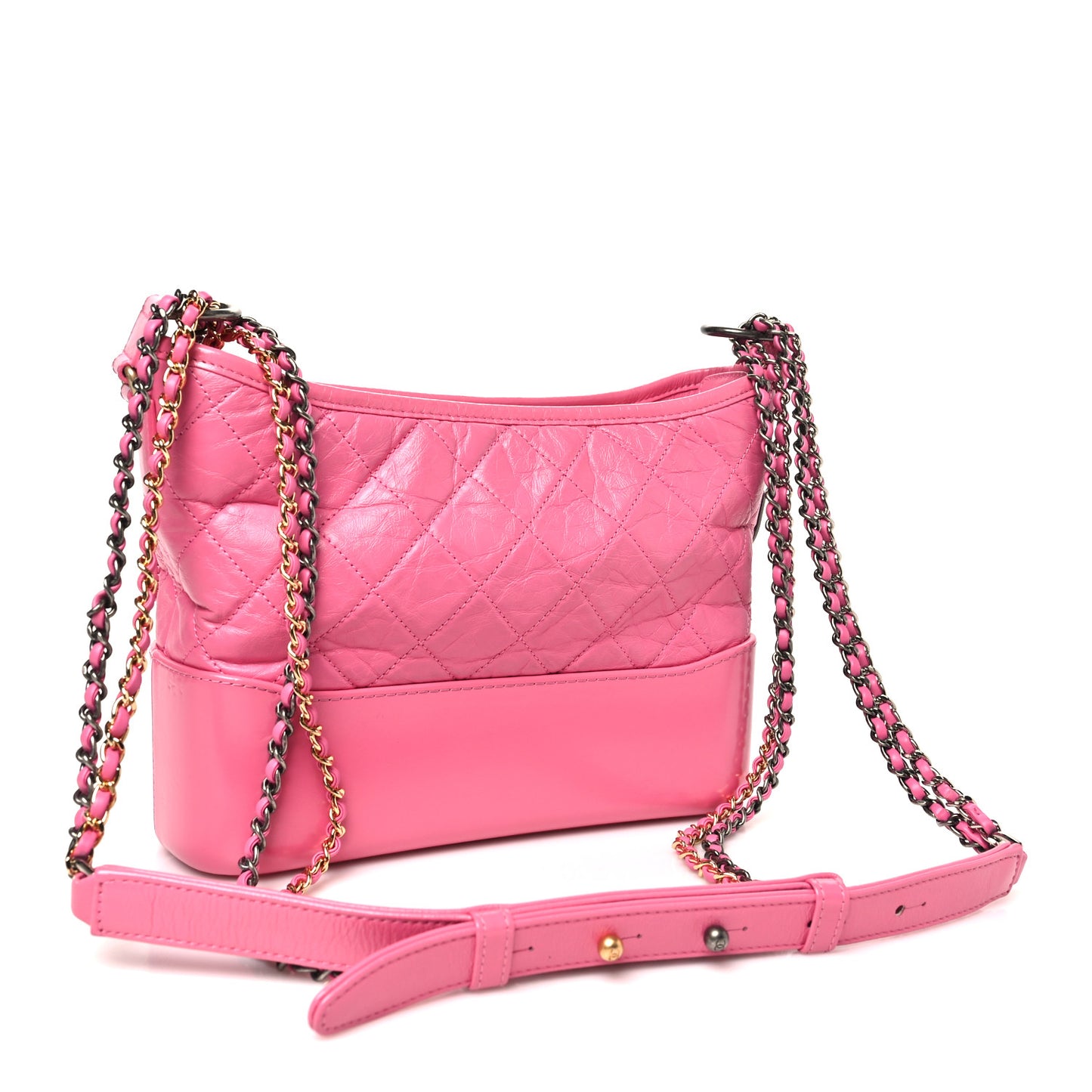 Aged Calfskin Quilted New Medium Gabrielle Hobo Pink