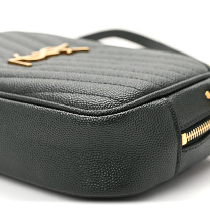 Saint Laurent Grain De Poudre Matelasse Monogram Mini Lou Camera Bag New Vert Fonce 9 of 9