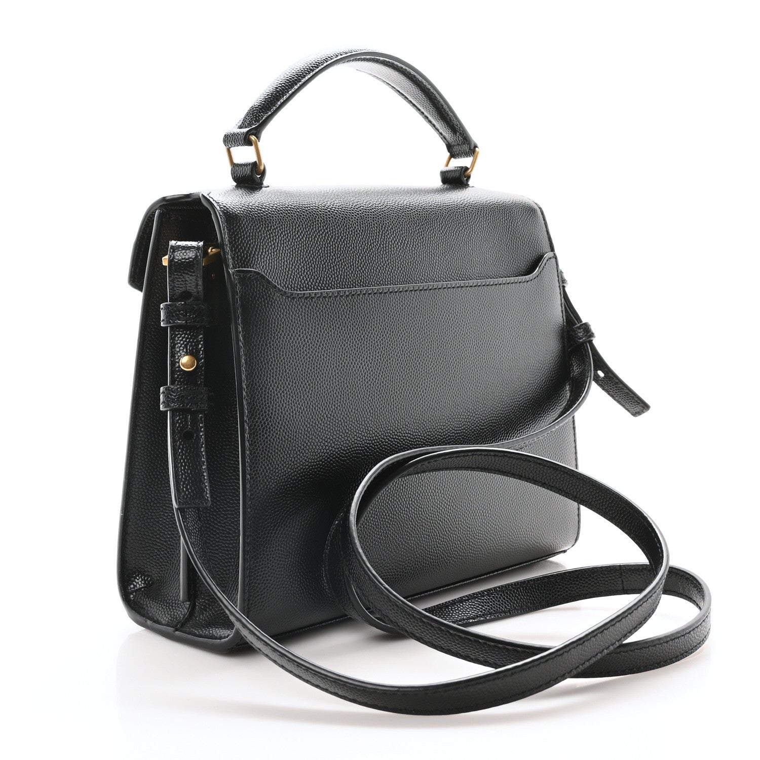 Saint Laurent Grain de Poudre Mini Classic Monogram Cassandra Top Handle Black 3 of 11