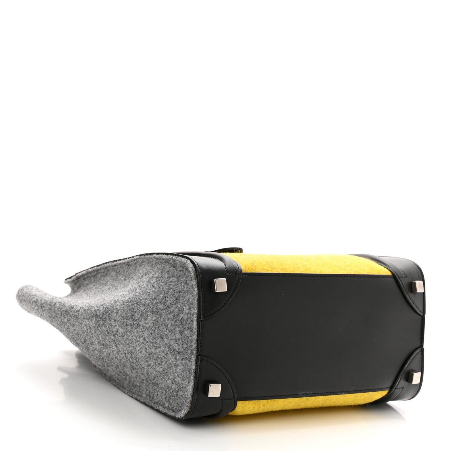 Felt Smooth Calfskin Micro Tri-Color Luggage Black Yellow