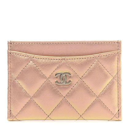 Chanel Iridescent Calfskin Quilted Card Holder Pink 1 of 9