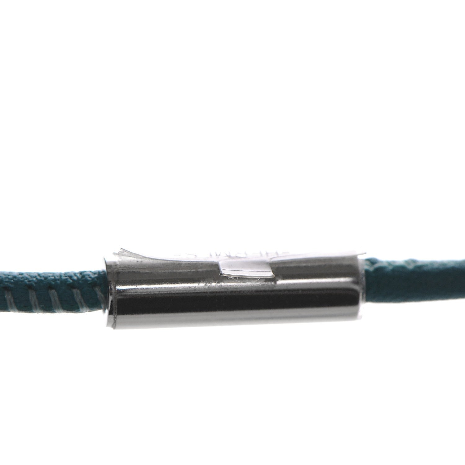 Hermes Swift Palladium Grand Loop Pendant Necklace Bleu Paon 5 of 7