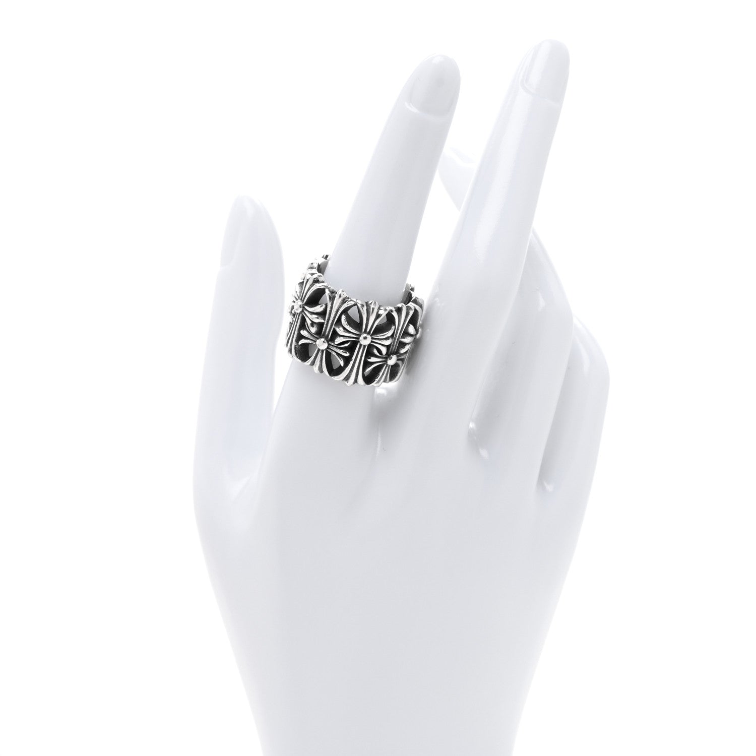 Chrome Hearts Sterling Silver Cemetery Cross Ring 57 8 2 of 4