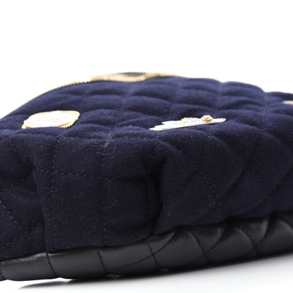 Chanel Wool Lambskin Quilted Paris Hamburg Charms Waist Bag Dark Navy 6 of 10