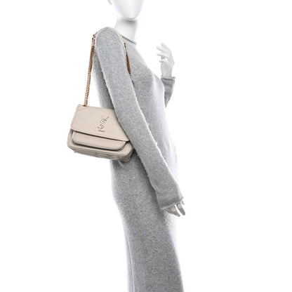 Saint Laurent Lambskin Matelasse Monogram Baby Niki Chain Satchel Ivory 2 of 12