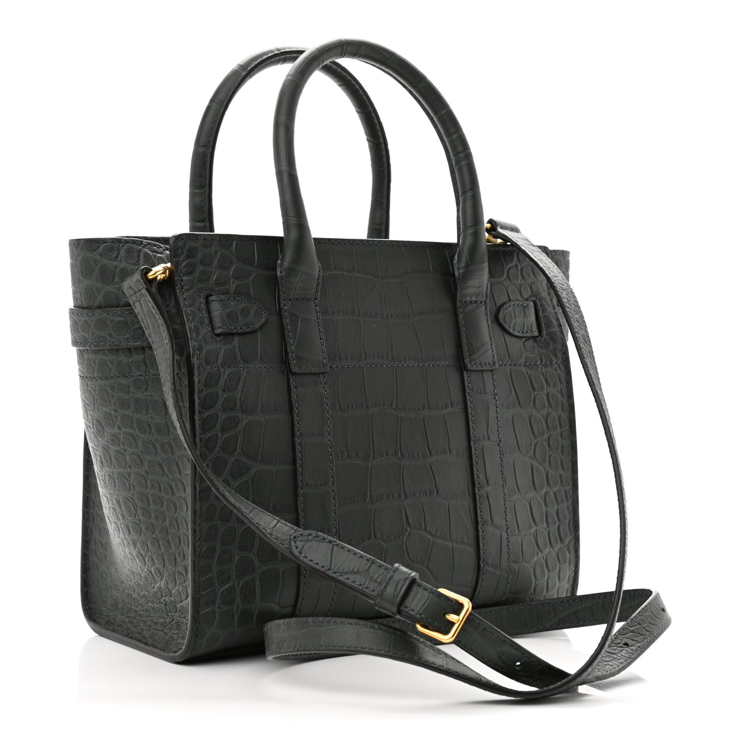 Crocodile Embossed Small Zipped Bayswater Nettle Green