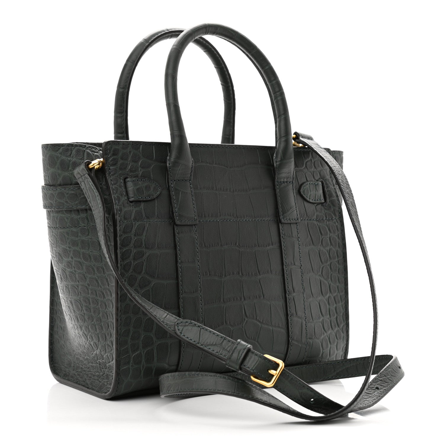 Mulberry Crocodile Embossed Small Zipped Bayswater Nettle Green 2 of 9