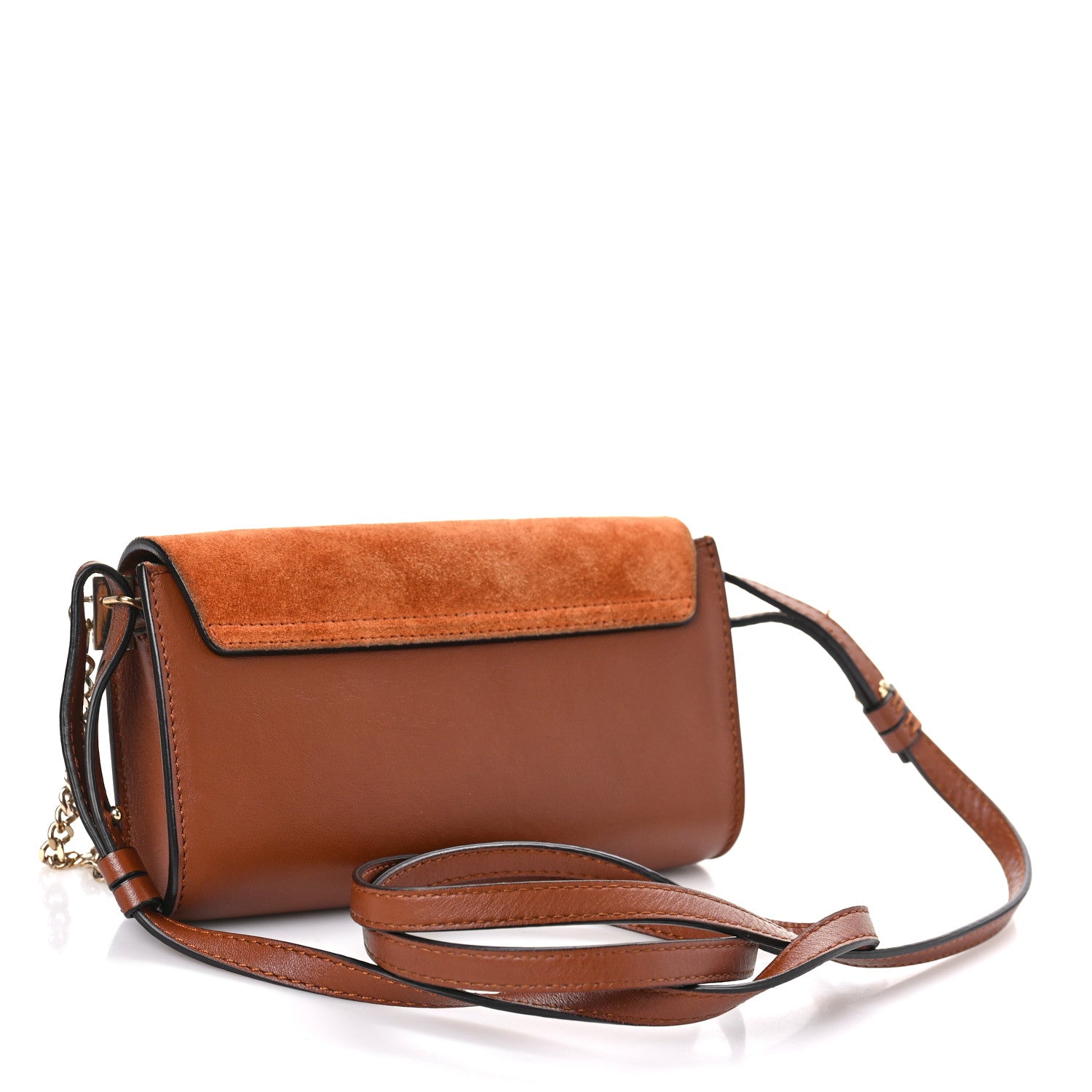 Chloe Suede Calfskin Mini Faye Shoulder Bag Tobacco 2 of 10