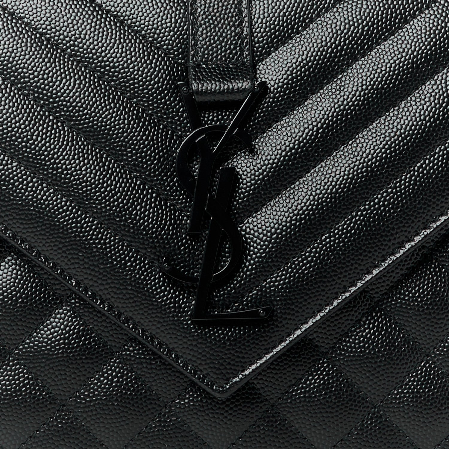 Saint Laurent Grain De Poudre Textured Mixed Matelasse Triquilt Medium Monogram Monochrome Satchel Black 9 of 11