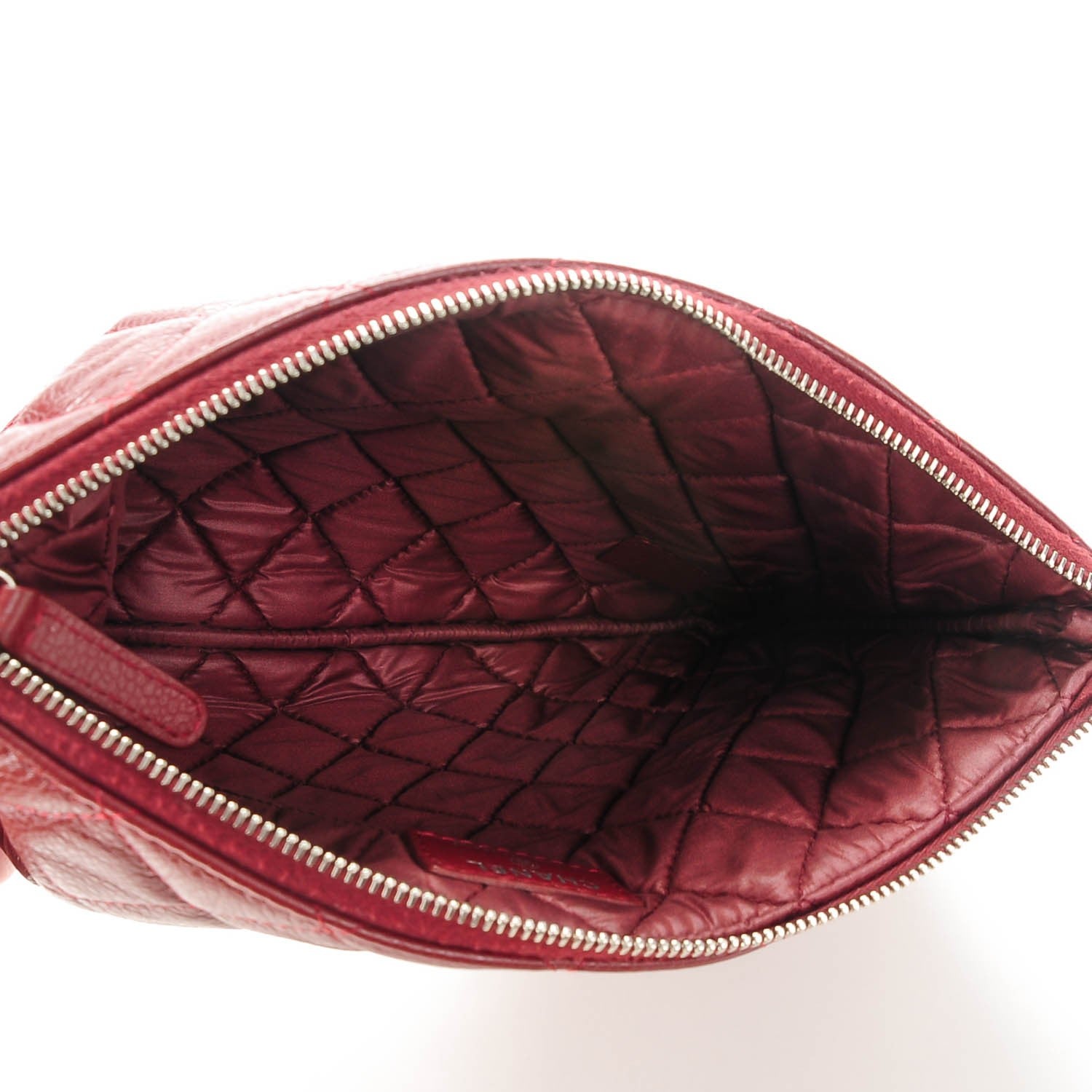 Chanel Caviar Quilted Medium Cosmetic Case Dark Red 5 of 7