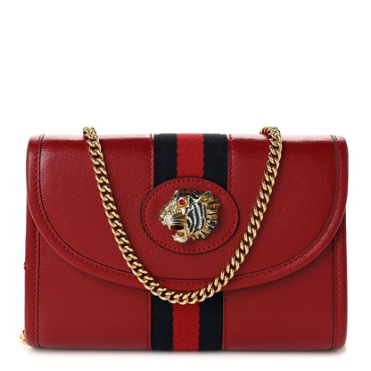 Gucci Textured Calfskin Web Mini Rajah Slim Flap Shoulder Bag Romantic Cherry 1 of 11