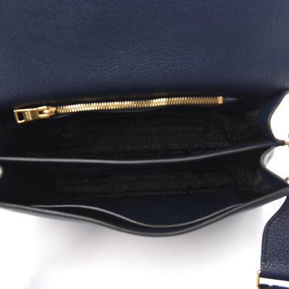 Prada Vitello Daino Flap Crossbody Baltico 5 of 9