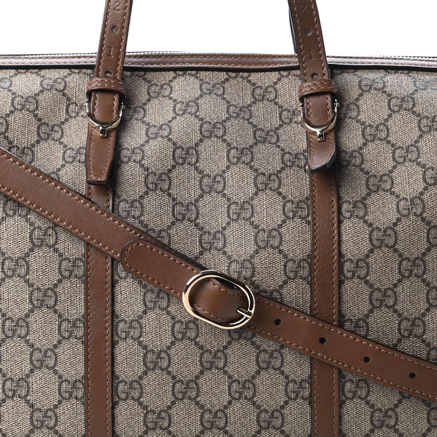 Gucci GG Supreme Monogram Margaux Calfskin Medium Nice Boston Beige Ebony Acero 10 of 12
