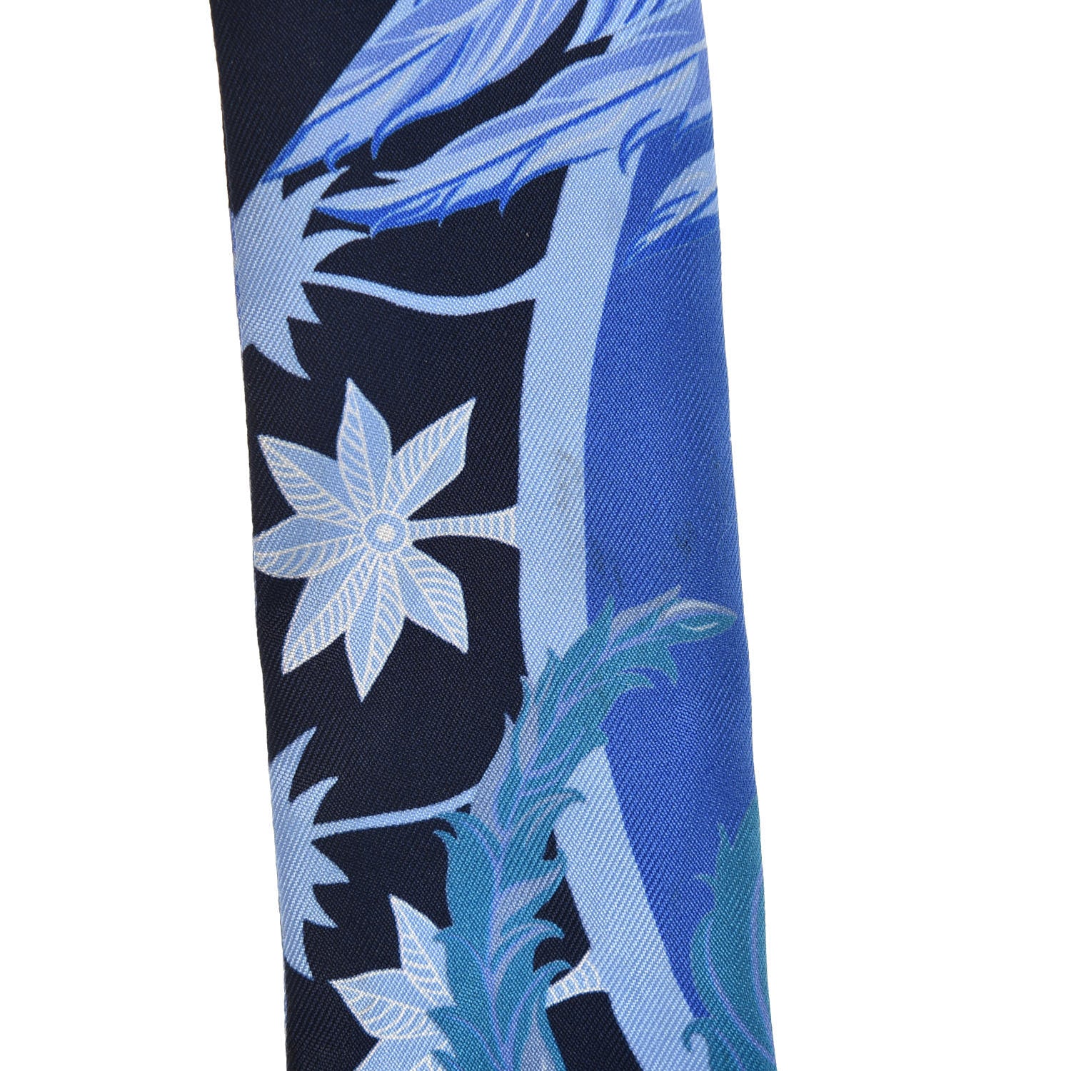 Hermes Silk Cheval Phoenix Twilly Marine Ciel Cobalt 4 of 5