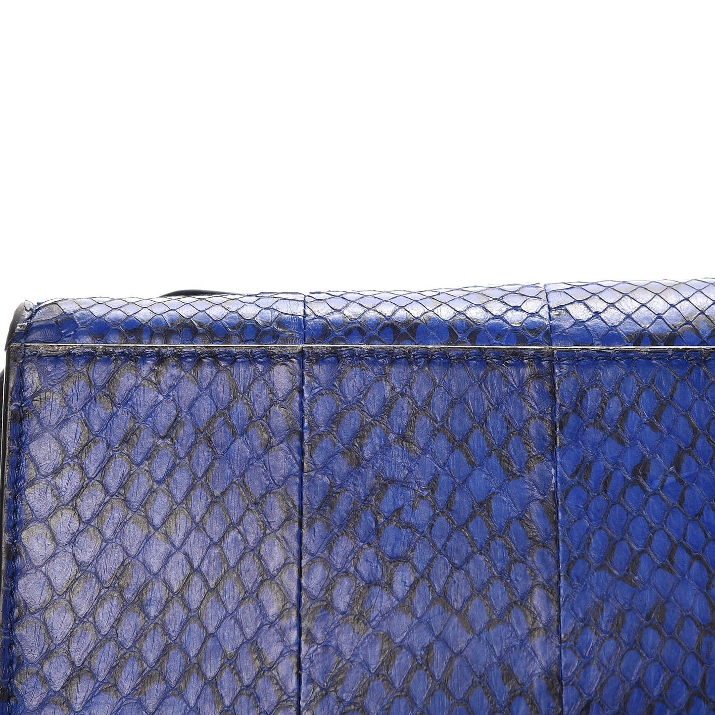 Python Calfskin Medium Trapeze Blue Black