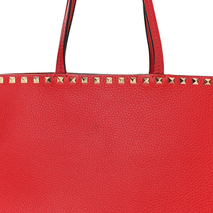 Valentino Garavani Grained Calfskin Small Rockstud Shoulder Tote Rouge Pur 7 of 11