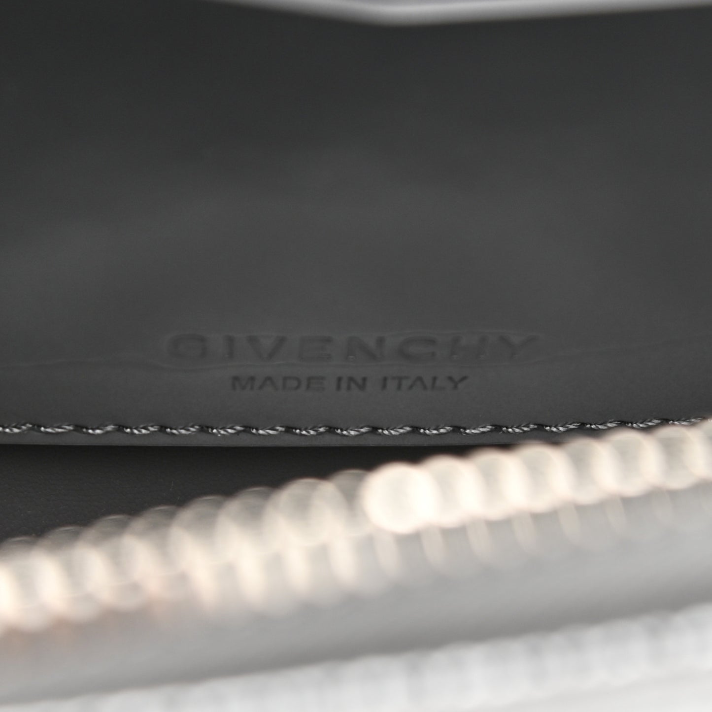 Metallic Calfskin 4G Embossed Nano Antigona Silver