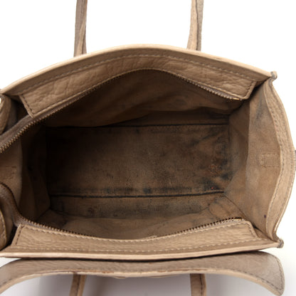 Celine Drummed Calfskin Nano Luggage Dune 5 of 16