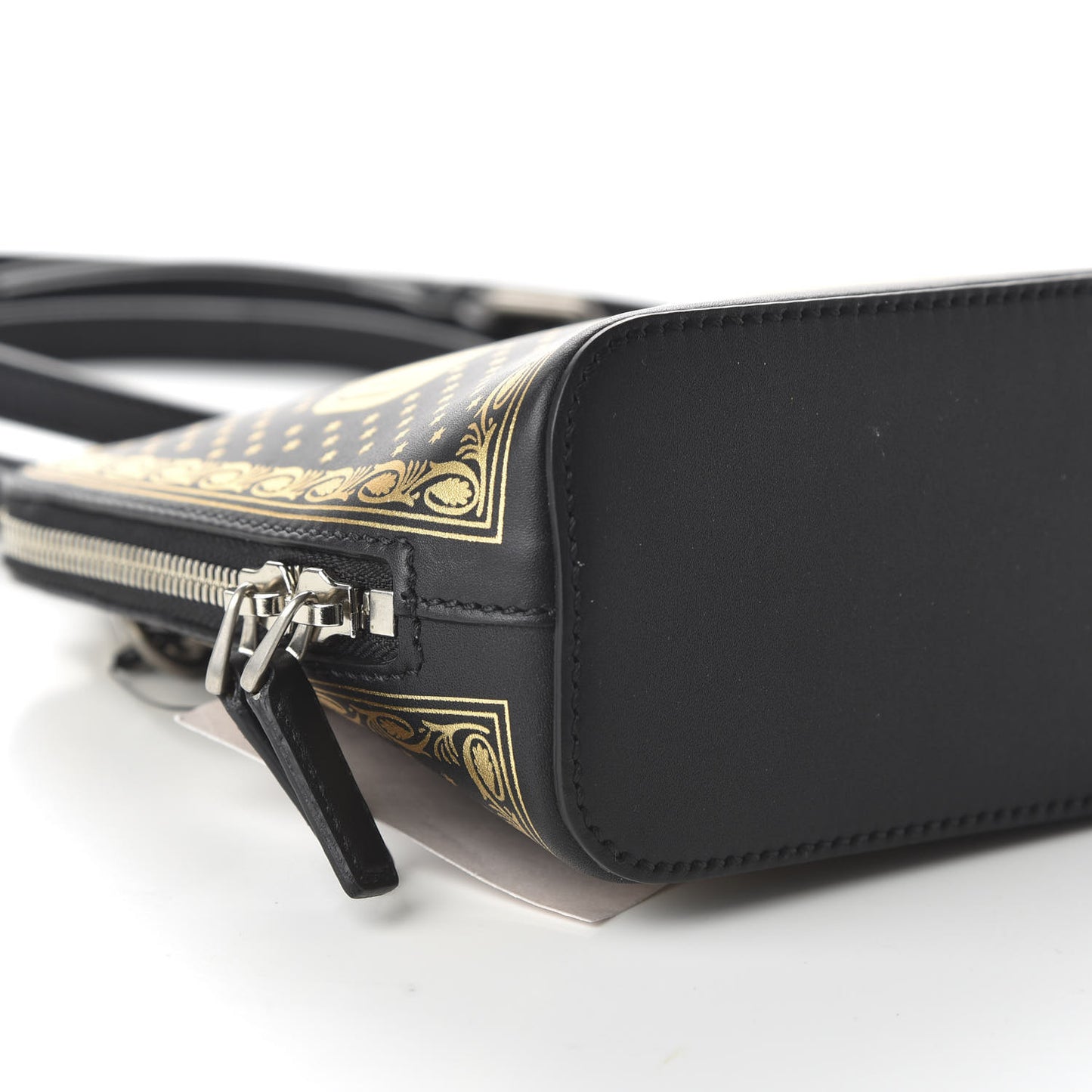 X SEGA Calfskin GUCCY Stars Mini Dome Shoulder Bag Black Gold