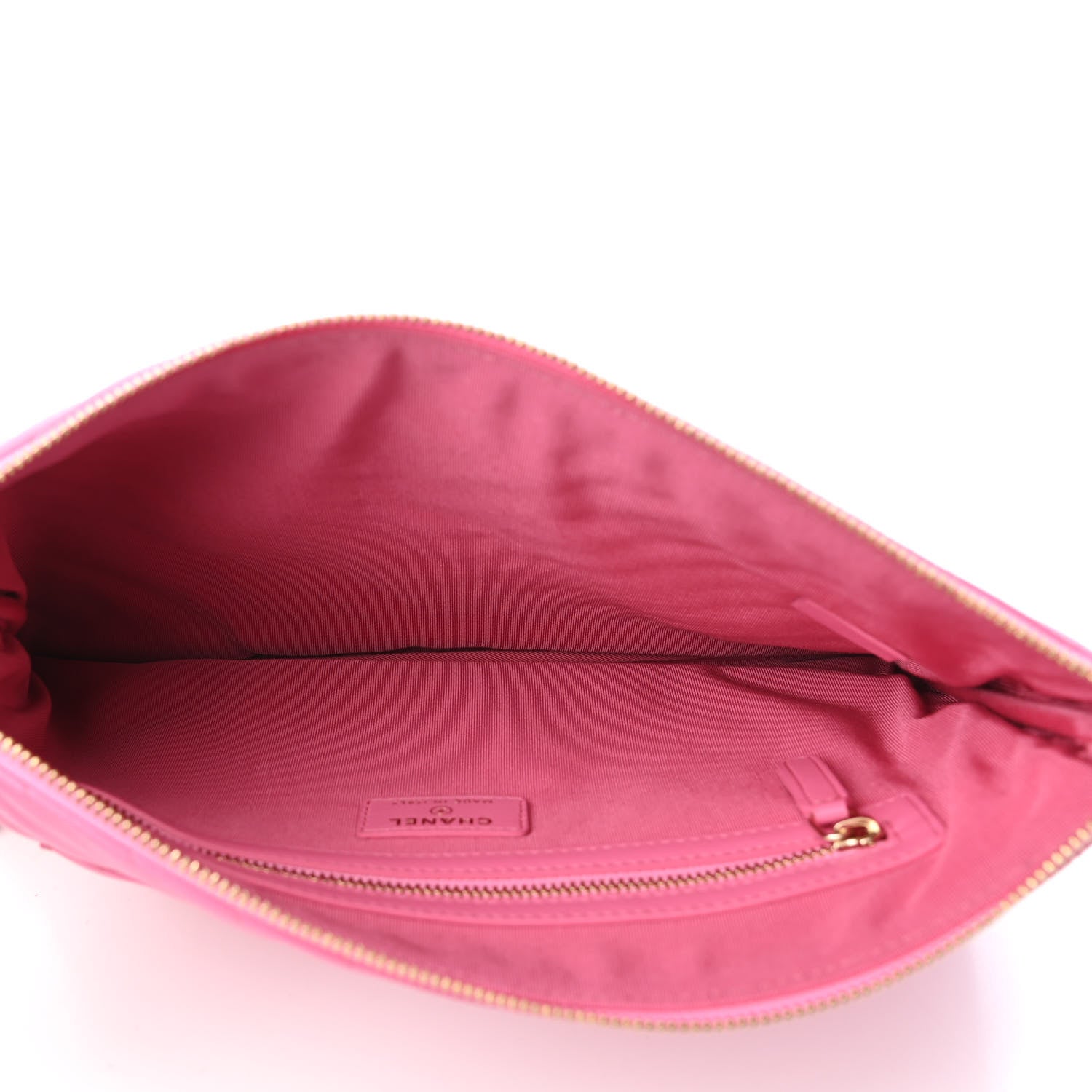Chanel Lambskin Chevron Quilted Medium Cosmetic Case Pink 4 of 4