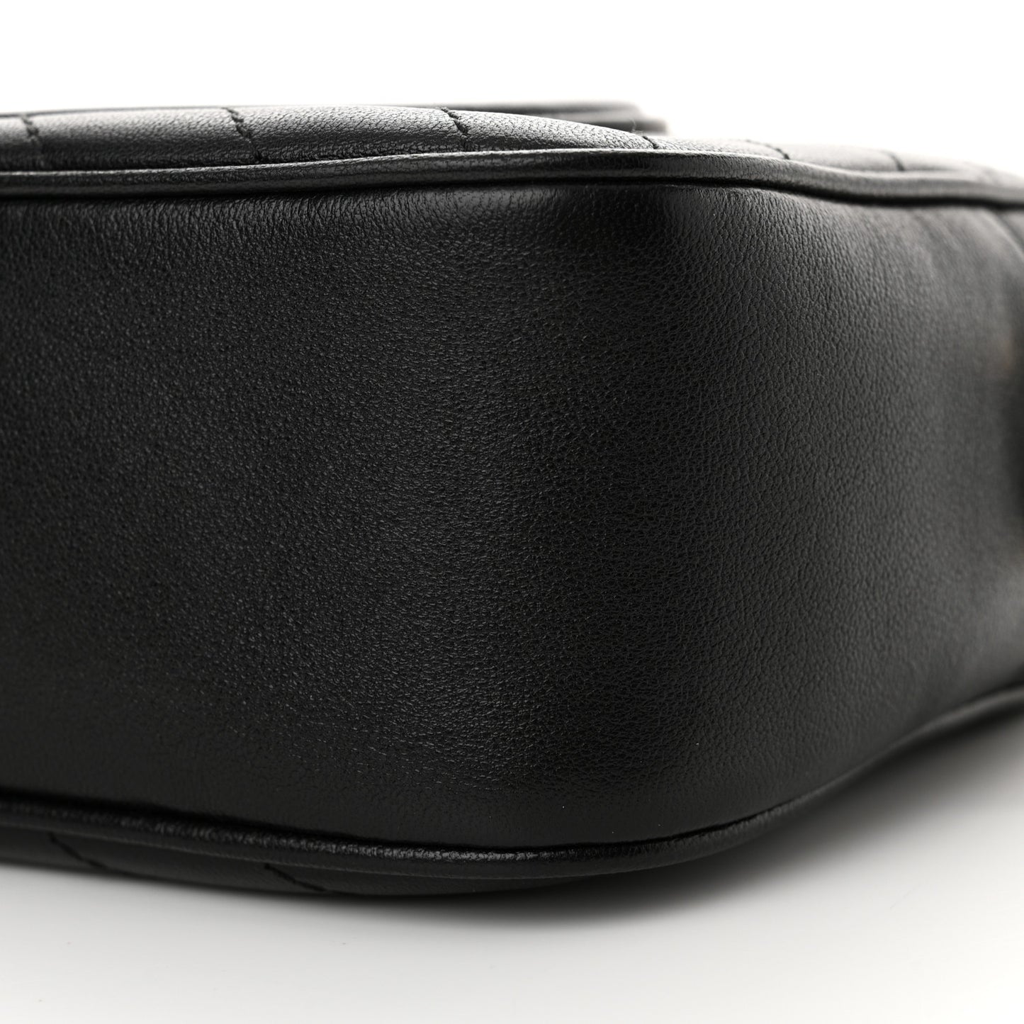 Sakai Be Green Calfskin Diagonal Stitched Small Blondie Shoulder Bag Black