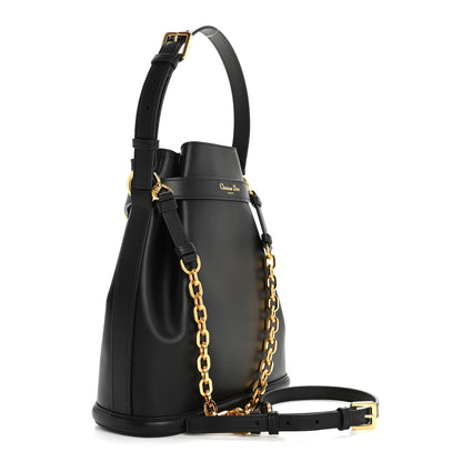 Christian Dior Calfskin CD Embossed Medium C'est Chain Bucket Bag Black 3 of 8