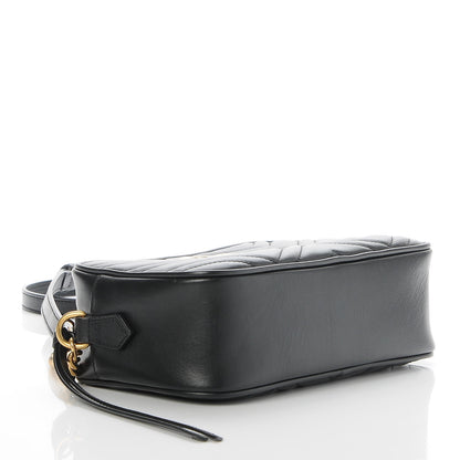 Gucci Calfskin Matelasse Small GG Marmont Chain Shoulder Bag Black 4 of 7
