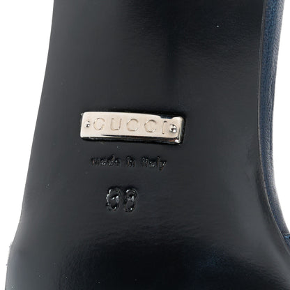 Gucci GG Monogram Malaga Kid Crystal Square G 75mm Slingback Pumps 38 Beige Blue 8 of 10