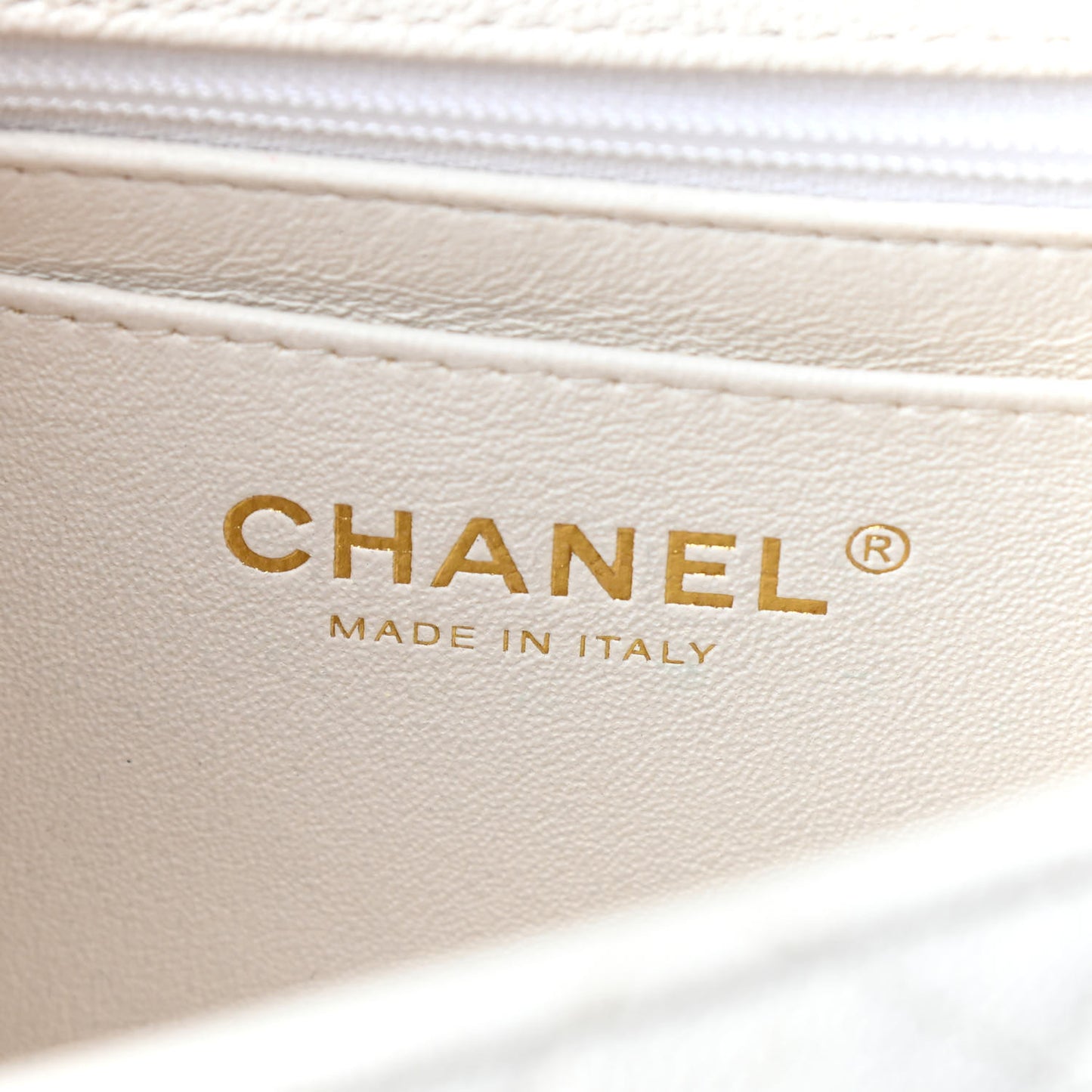 Caviar Quilted Mini Top Handle Rectangular Flap White