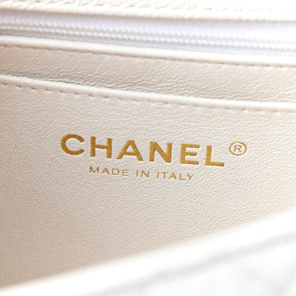 Chanel Caviar Quilted Mini Top Handle Rectangular Flap White 7 of 9