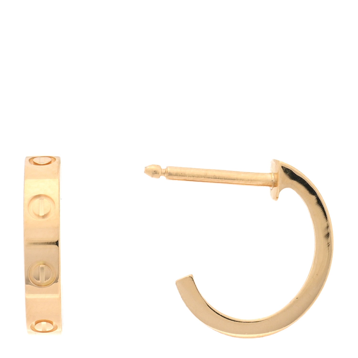 Cartier 18K Yellow Gold Small LOVE Hoop Earrings 1 of 4