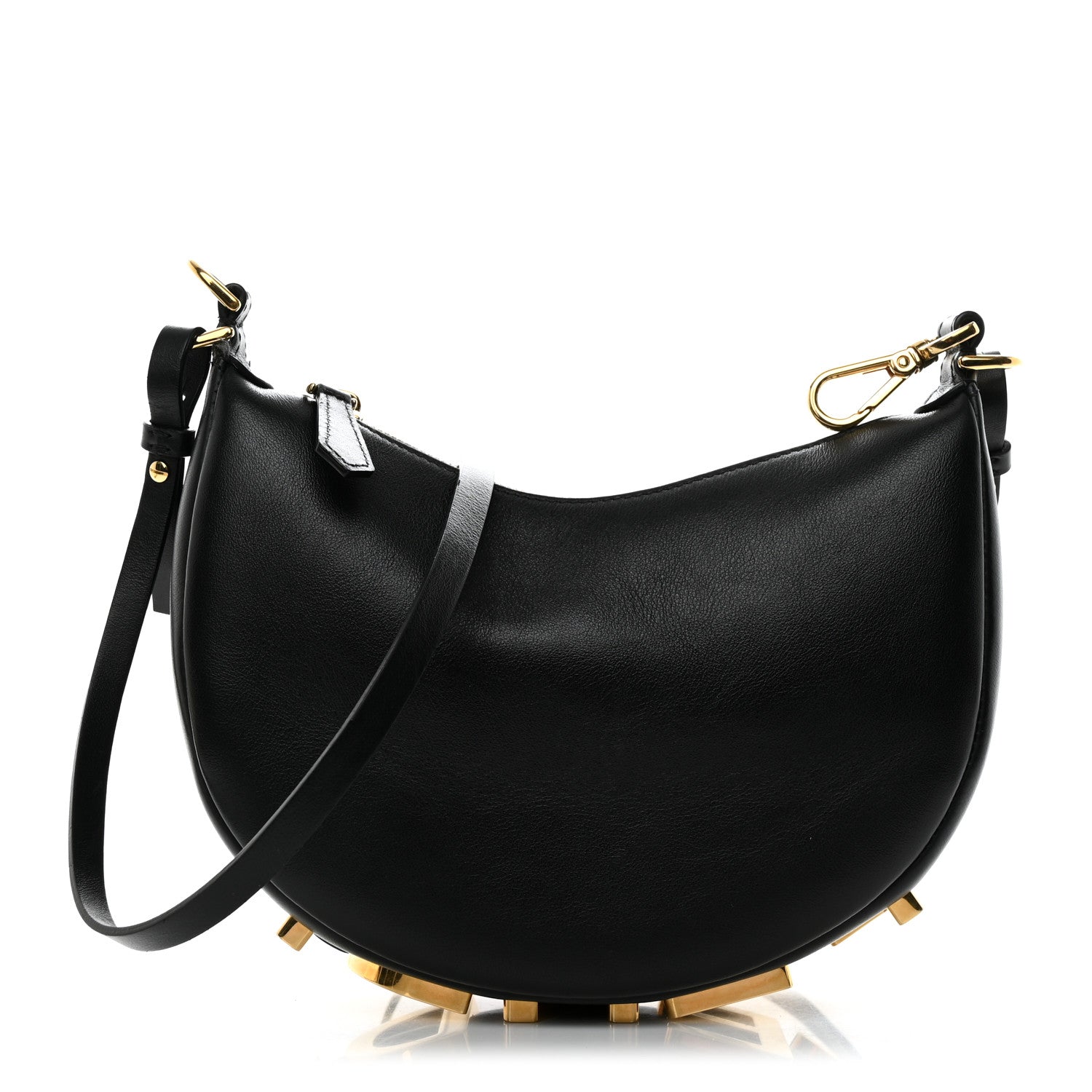 Fendi Vitello Grace Matte Mini Fendigraphy Hobo Bag Black 1 of 11