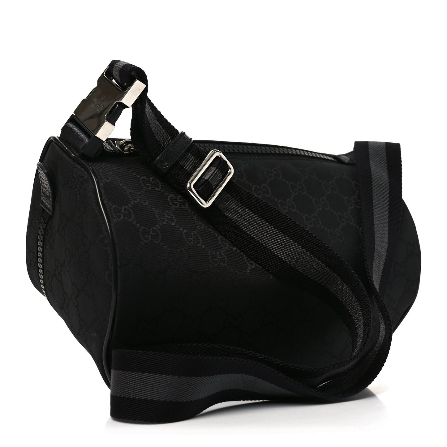 Nylon Monogram Fanny Pack Belt Bag Black