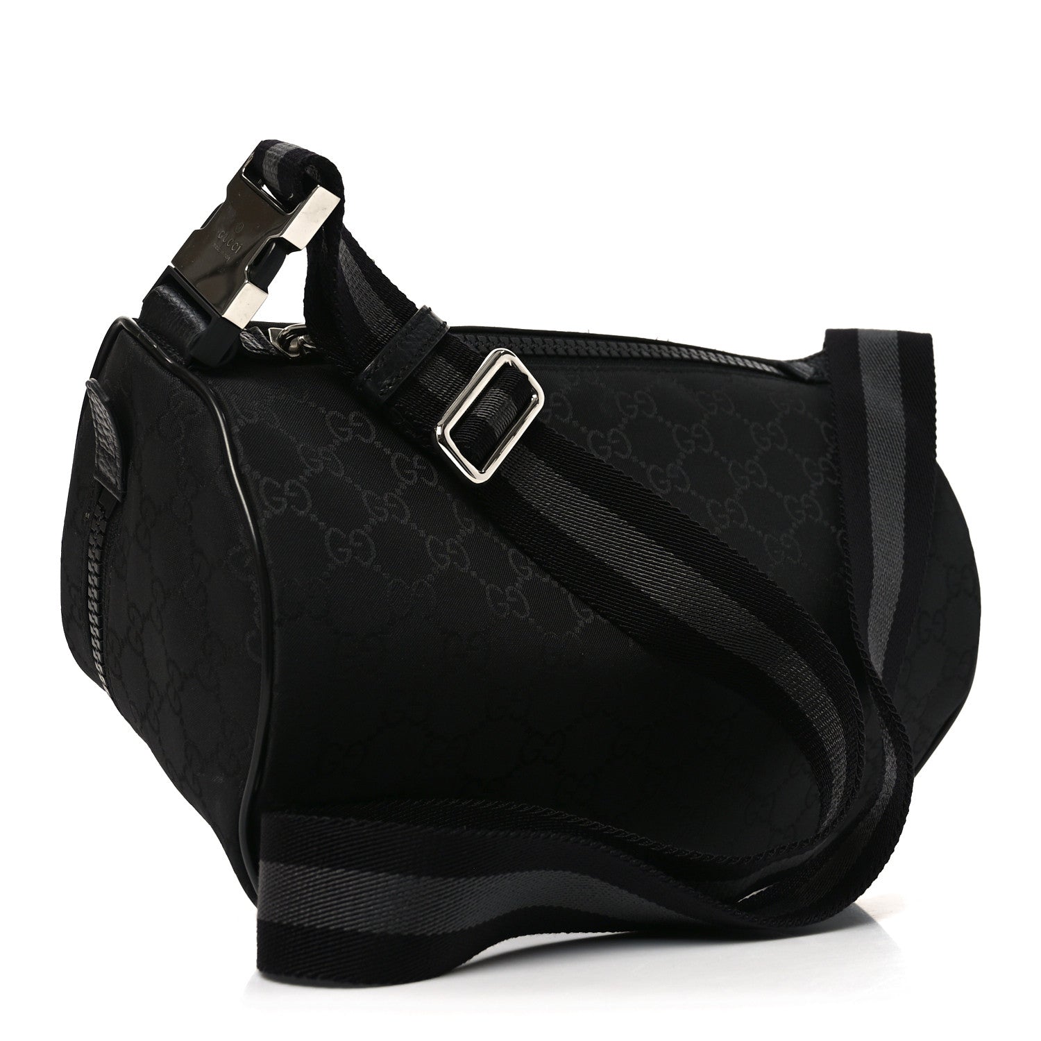 Gucci Nylon Monogram Fanny Pack Belt Bag Black 3 of 11