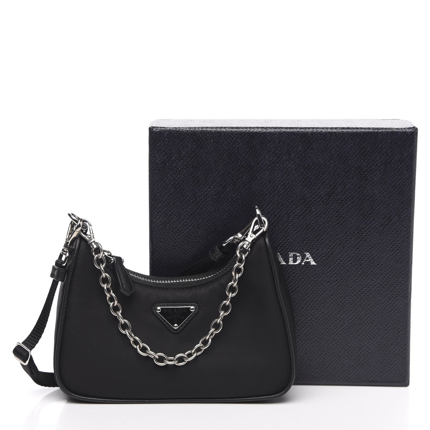 Prada Tessuto Nylon Mini Re-Edition 2000 Shoulder Bag Black 9 of 9