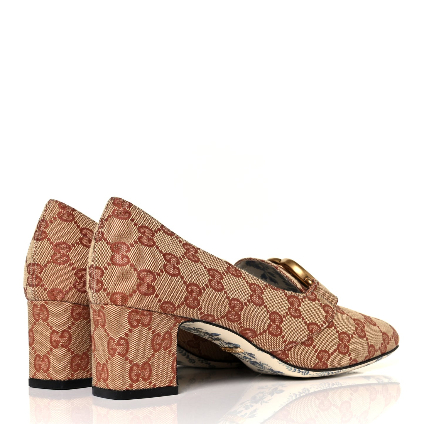 Monogram GG Victoire 55mm Loafer Pumps 39 Beige Ruggine