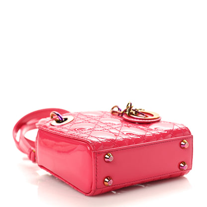 Christian Dior Patent Cannage Micro Lady Dior Pink 4 of 10