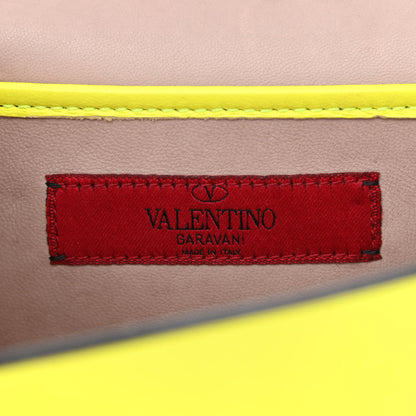 Valentino Garavani Calfskin Rockstud Top Handle Crossbody Bag Yellow Fluo 6 of 8