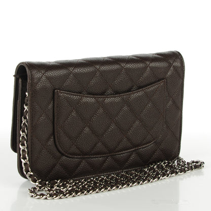 Chanel Caviar Quilted Wallet on Chain WOC Dark Brown 3 of 8