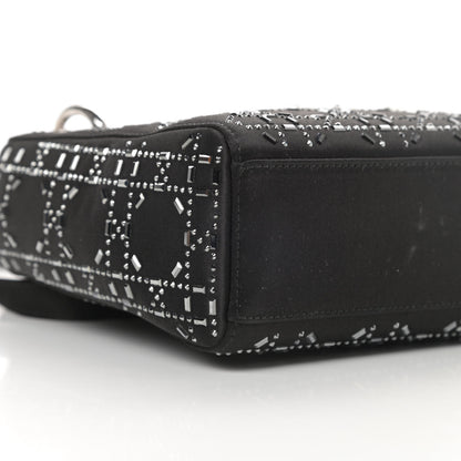 Christian Dior Satin Crystal Cannage Mini Lady Dior Black 9 of 12