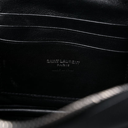 Saint Laurent Grain De Poudre Matelasse Monogram Mini Lou Camera Bag Black 7 of 11